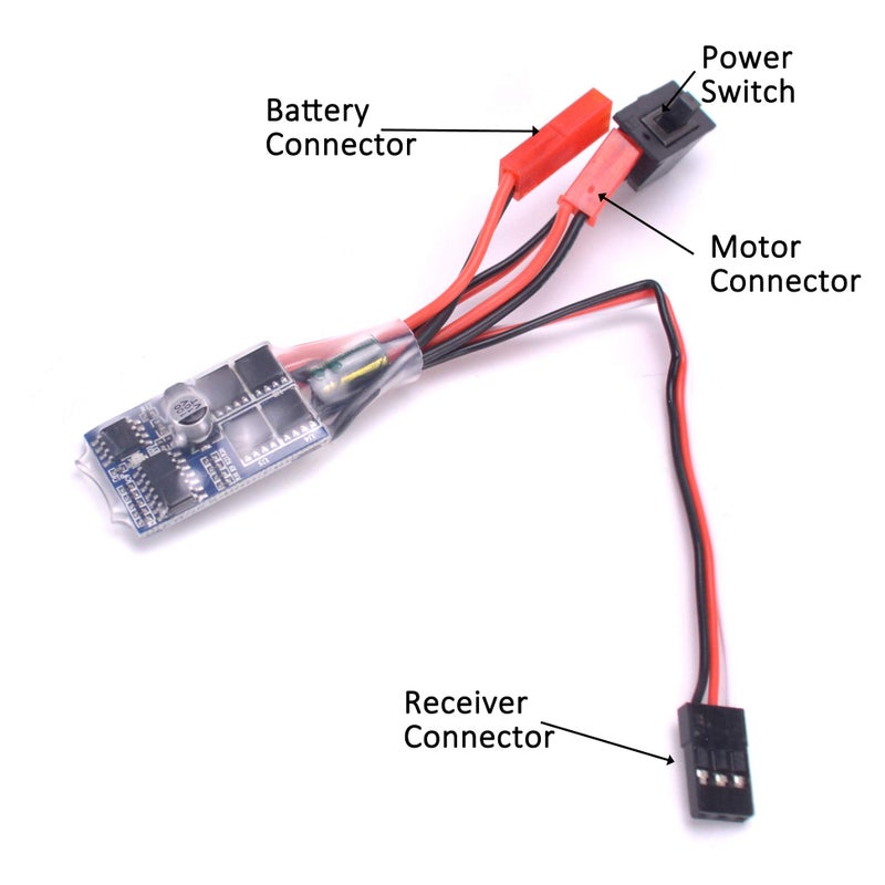 YoungRC RC 30a Brushed ESC Motor Speed Controller for 1/16 18 24 Car and Boat Tank W/o Brake(Pack of 2 Pcs) - Image 2